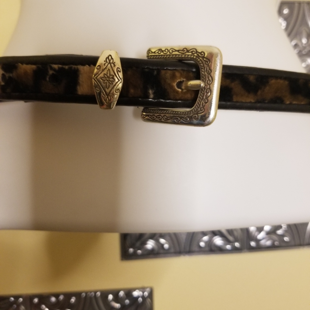 Brighton USA Animal Print Faux Fur Belt M/L